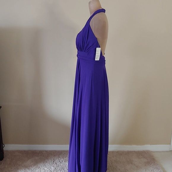 (4) NWT Wow Plus Size Long Gown Style #2431 in PURPLE - Picture 2 of 5